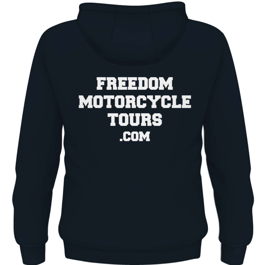 Freedom Motorcycle Navy Hoodie Back