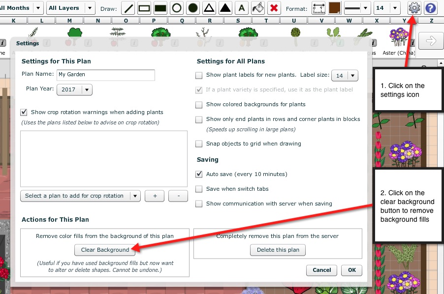 How to clear background fills