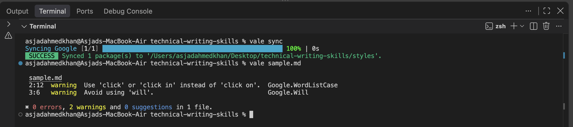 Vale Output