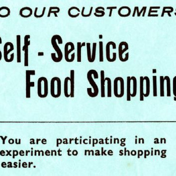 M&S archive notice explaining self-service shopping