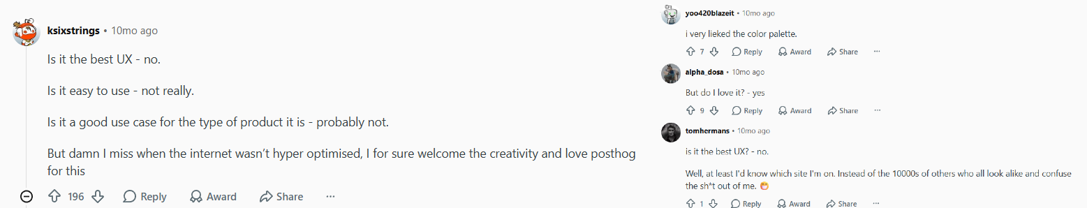 Opinions of Developers on reddit regarding Posthog