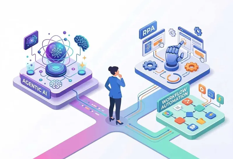 agentic ai vs rpa vs workflow automation