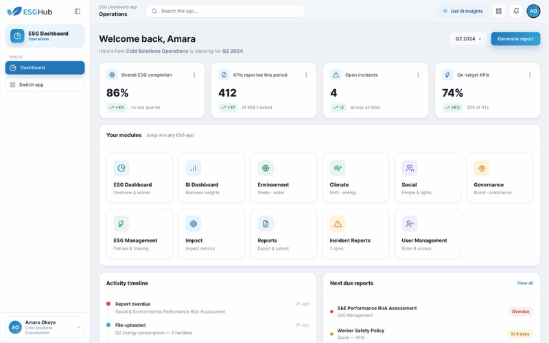 Cold solutions esg hub — project screenshot
