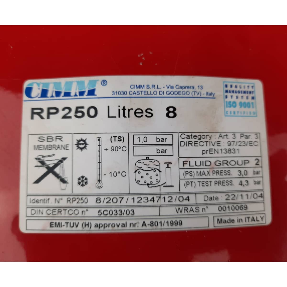 Expansion Vessel 1.023560 for Alpha