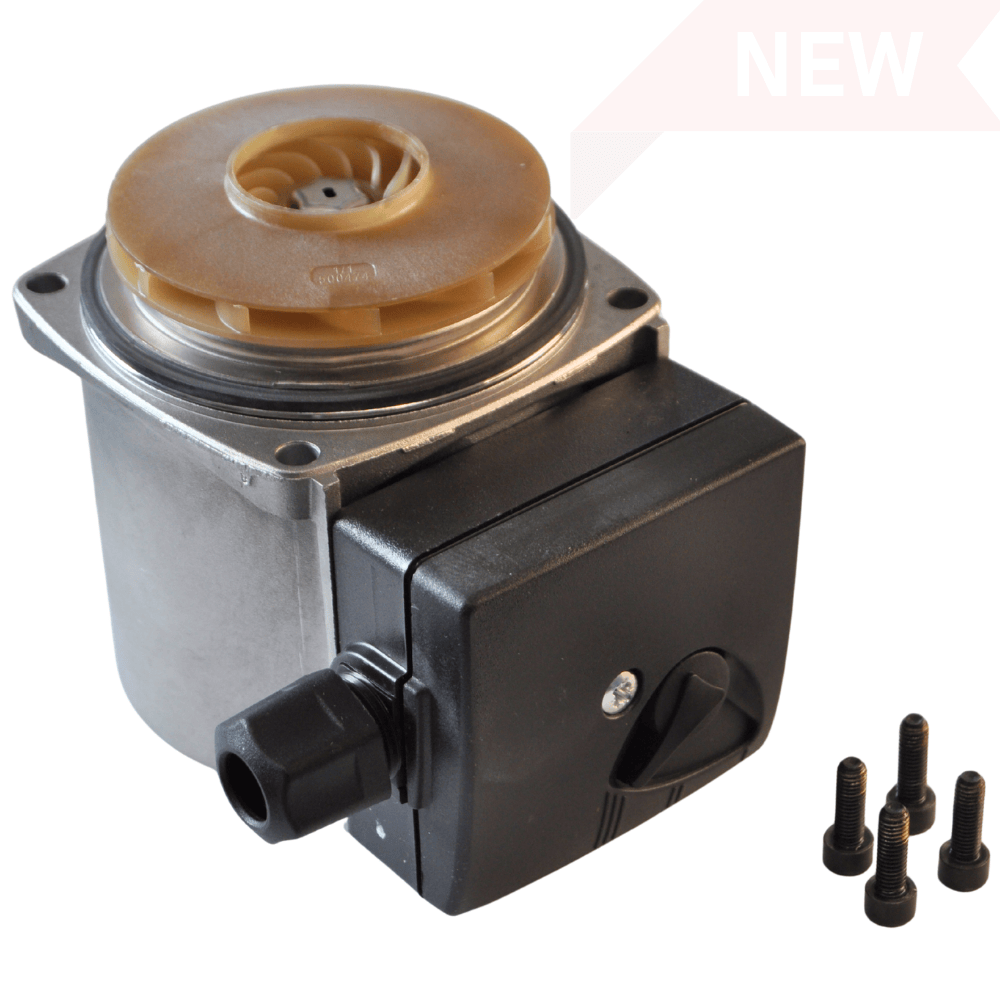 Genuine Grundfos UPSO 15-65 CAOD central heating circulation pump motor head part number 99217761 with fixing screws.