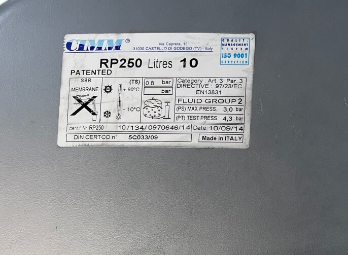 Ferroli Modena Expansion Vessel 39846250 10L 32C HE LPG
