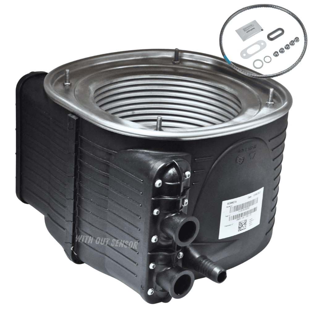 Refurbished Vaillant primary heat exchanger Part Number 0020209544 Fully cleaned and pressure tested Sensor not included Fits Ecotec Plus and Ecotec Pro R4 boilers
