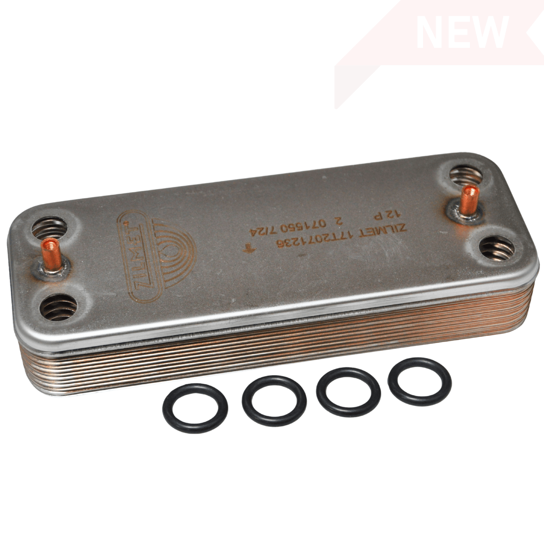 axi 7683965 DHW 12 PTP Exchanger Assembly. Compatible with Baxi 624/630/825/830, Main Eco Compact, and Potterton Combi boilers