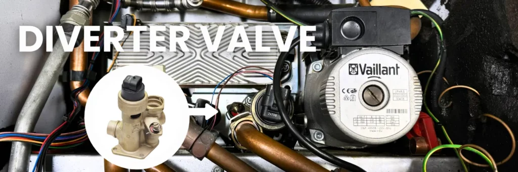 Image of Diverter valve on a combi boiler