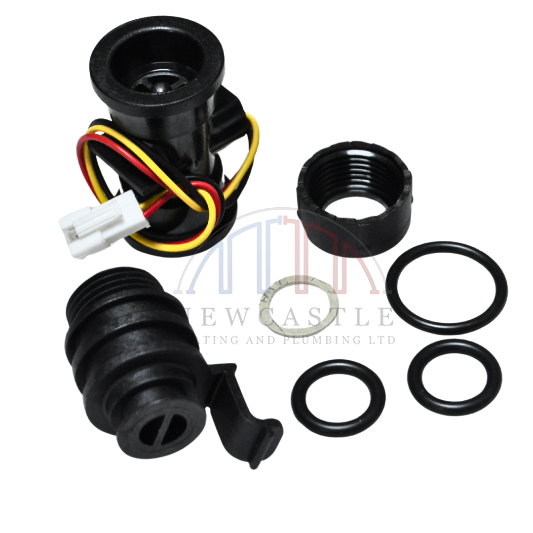 Worcester Bosch 87161157540 & 87161064330 Flow Sensor and Adaptor – Compatible with Worcester Greenstar Boilers