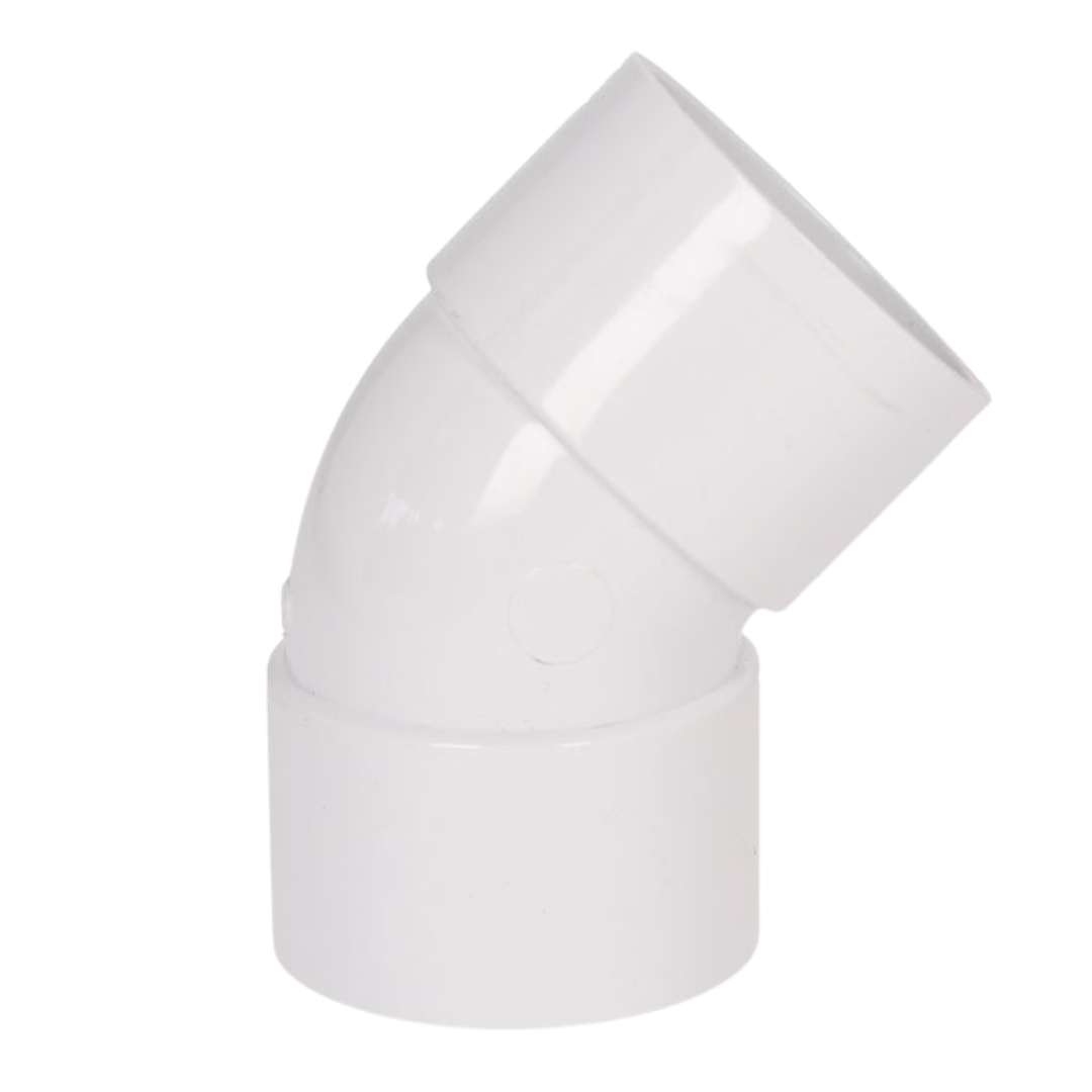 Image of Solvent Weld Bend 45° 50mm White