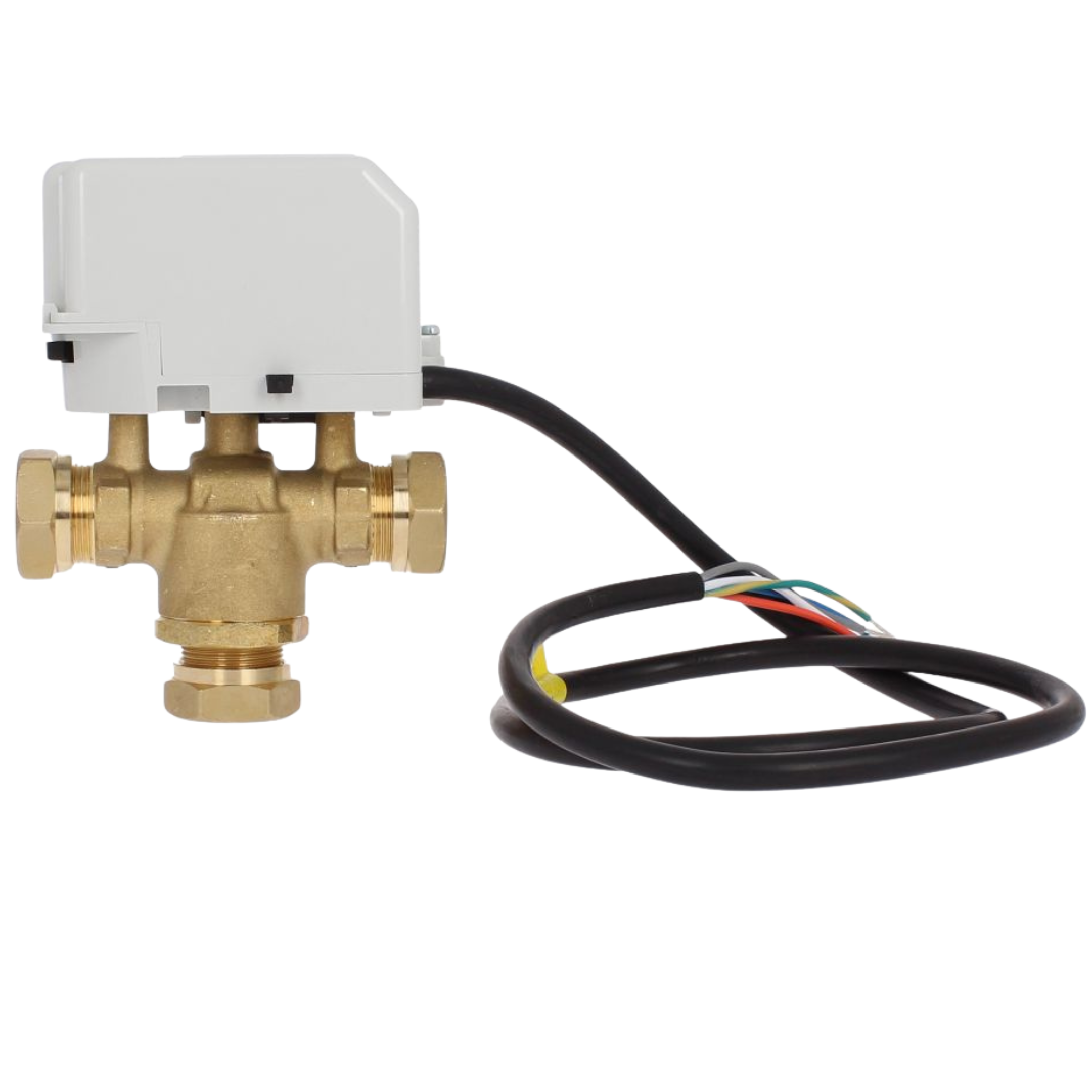 Image of Drayton 22mm Motorised 3 Port Mid-Position Valve & Snap-On Actuator (5 Wire SPST Switch)