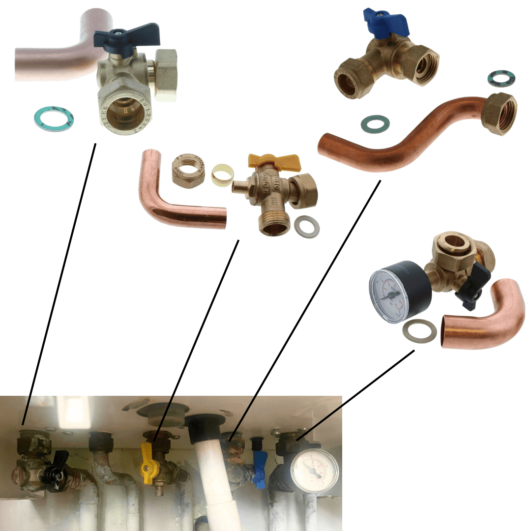 Image of Isolation Valve Kit for Ideal Boilers