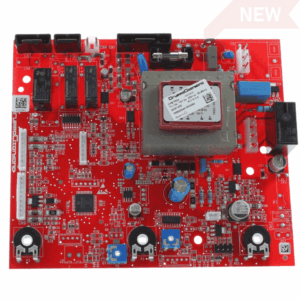 Genuine Vokera spare part Part Number: 10030505 Dual Printed Circuit Board – Red version Main boiler control PCB Fits Compact HE, Sabre HE, Mynute & Procombi models