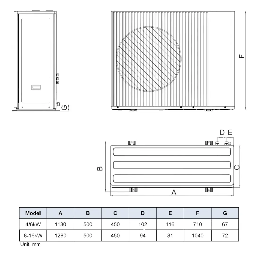 AUX R290 4kW Monoblock Heat Pump A+++ Low Noise Heating - Image 4