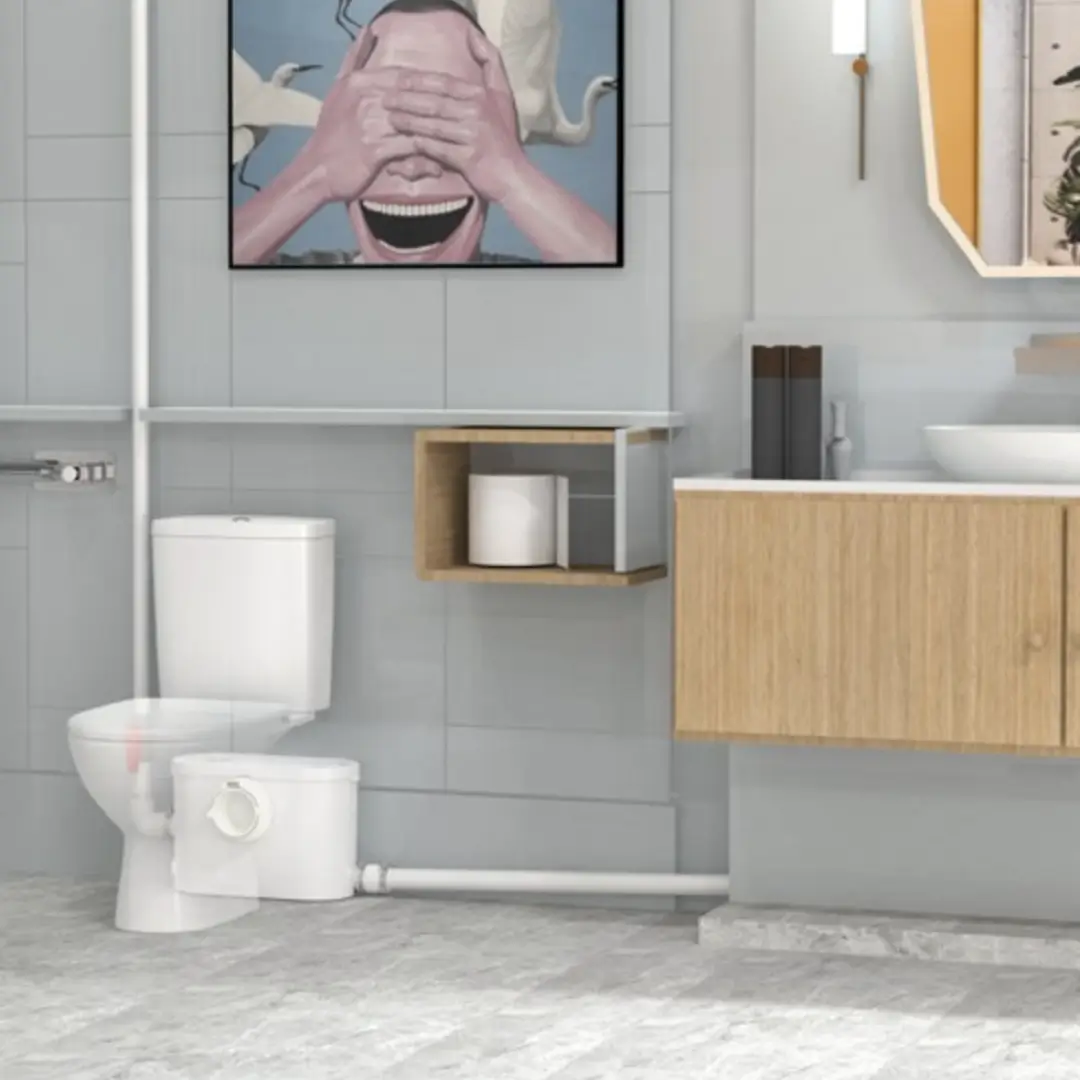 Image of Keyplumb 3-in-1 Multi-Function Macerator in the toilet
