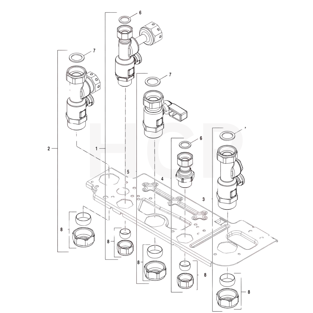 Worcester 2000 Boiler Isolating Valve Set 8737603031 3032 3033 - Image 4