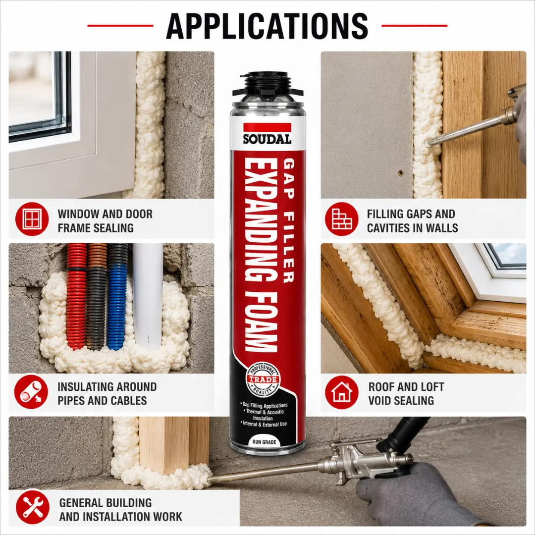 Soudal Gap Filler Expanding Foam Applications