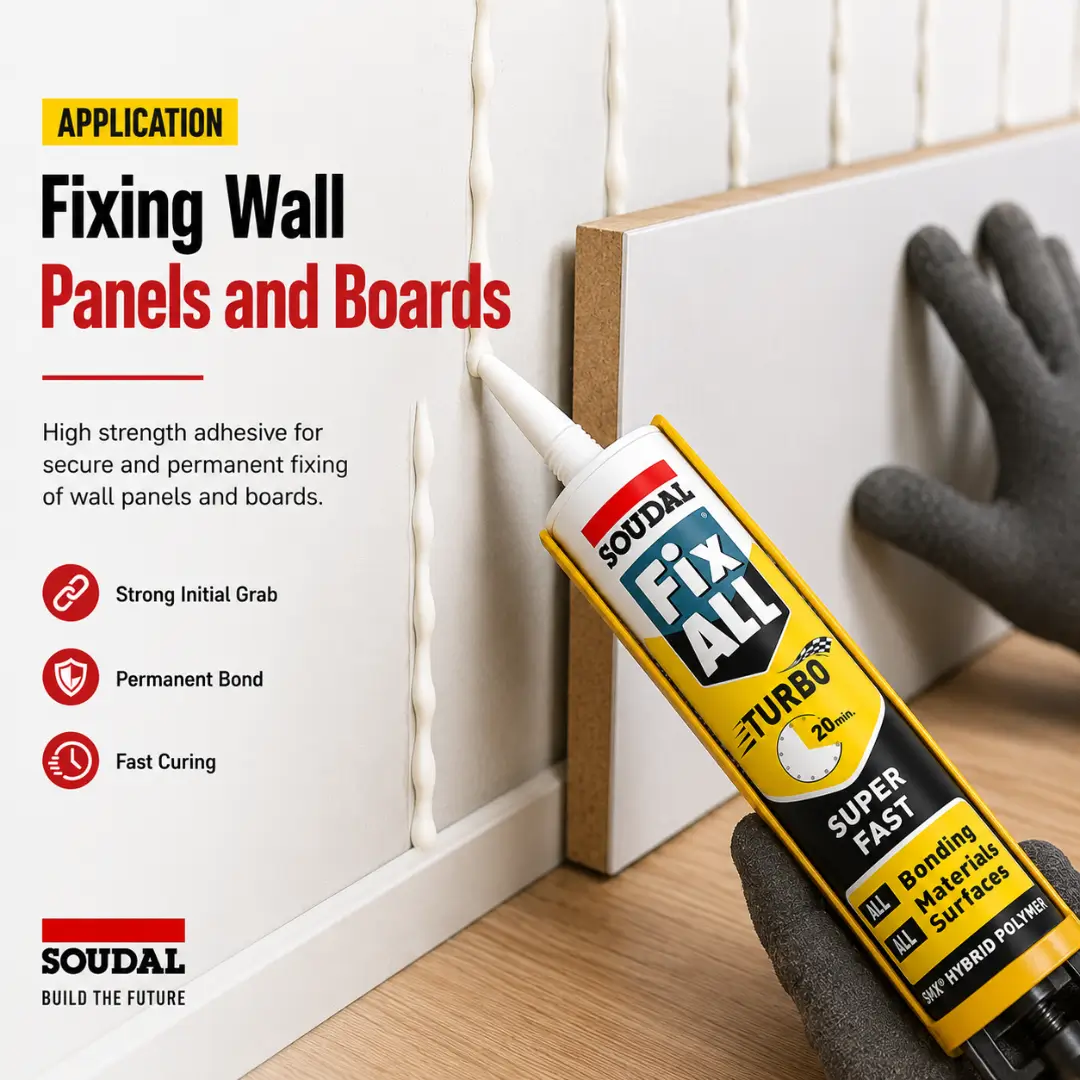 Soudal Fix All Turbo Adhesive & Sealant White 290ml - Image 3