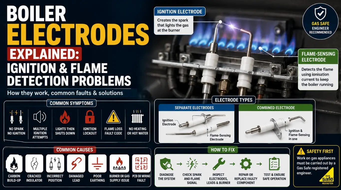 Image of Boiler Electrodes Explained: Ignition & Flame Detection Problems