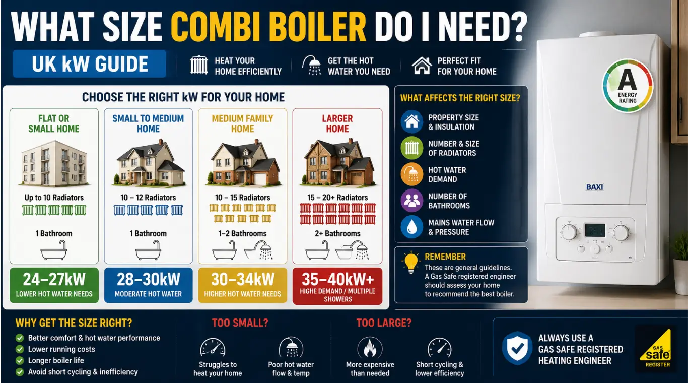 Image of What Size Combi Boiler Do I Need? UK kW Guide