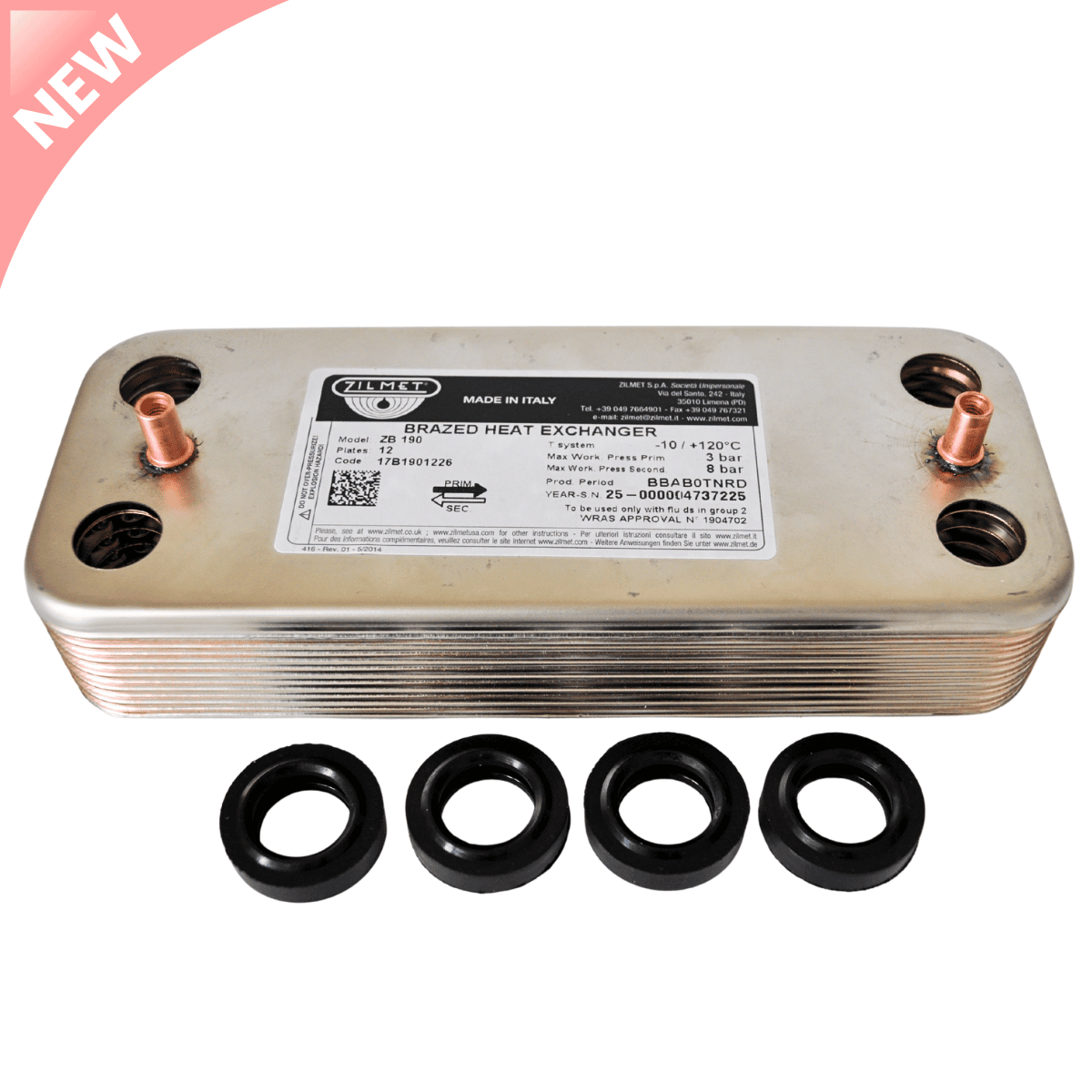 Ariston 995945 secondary heat exchanger with 12 plates