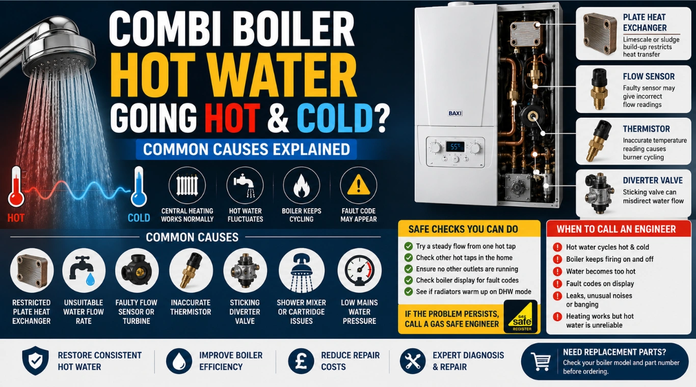 Image of Combi Boiler Hot Water Going Hot and Cold? Causes Explained