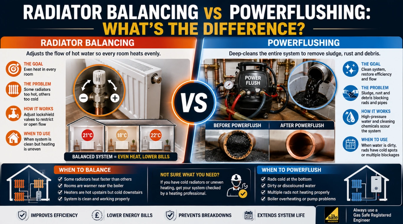 Image of Radiator Balancing vs Powerflushing: What Is the Difference?
