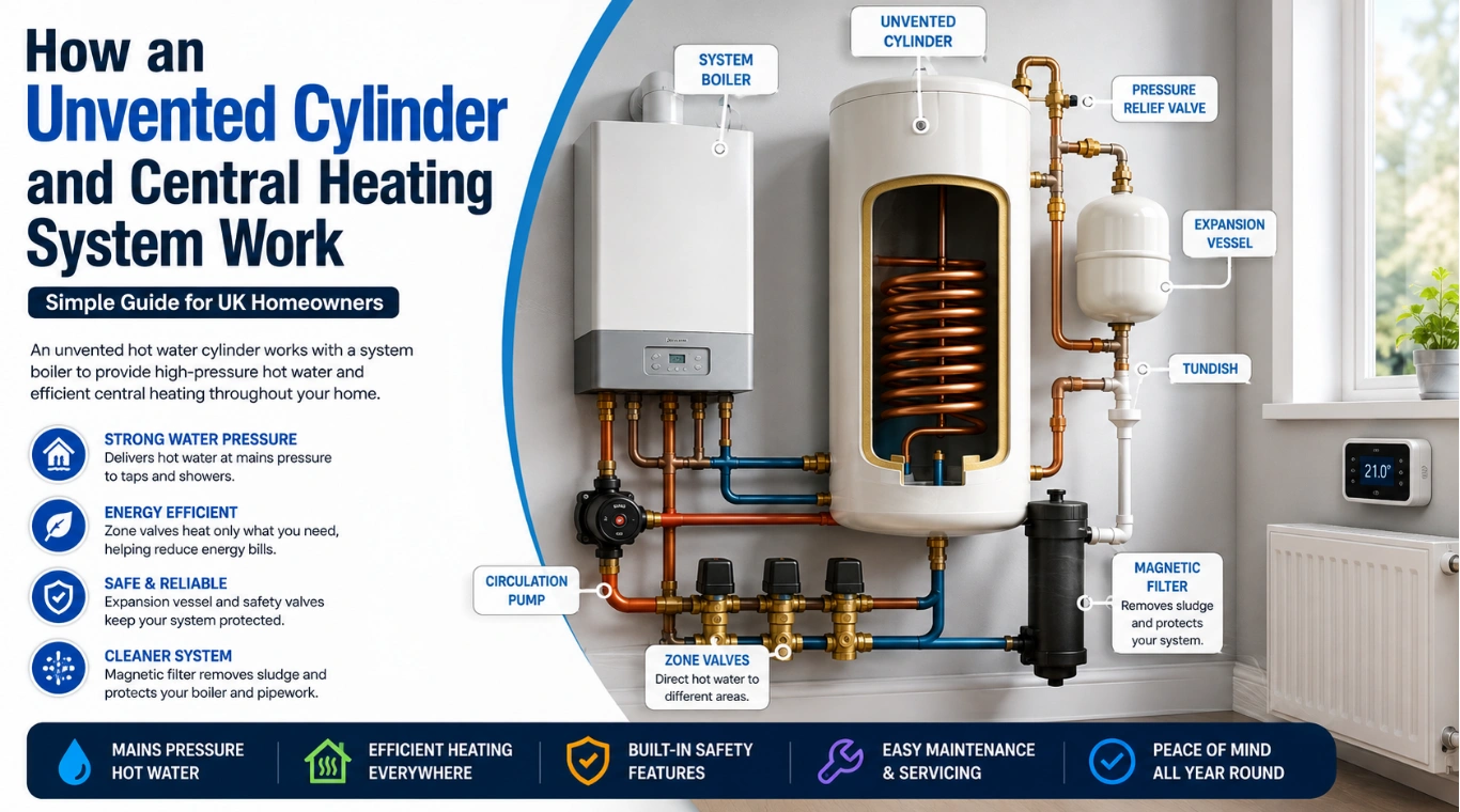 Image of How an Unvented Cylinder and Central Heating System Work