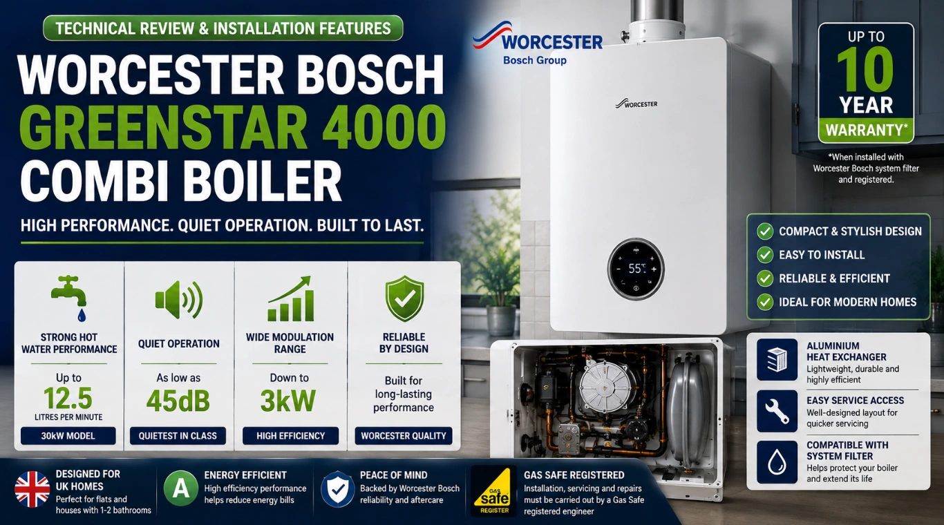 Image of Worcester Bosch Greenstar 4000 Combi Boiler Guide & Review