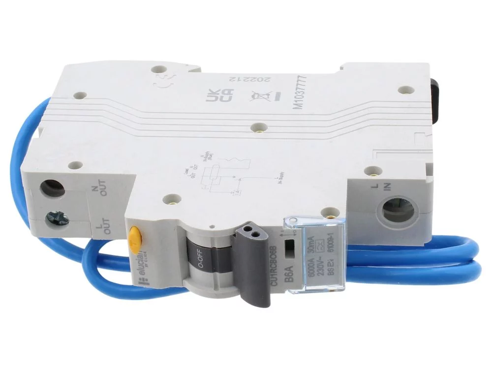 Image of Elucian CU1RCBO6B 1 Pole True 6ka B Curve 6a 30ma Rcbo