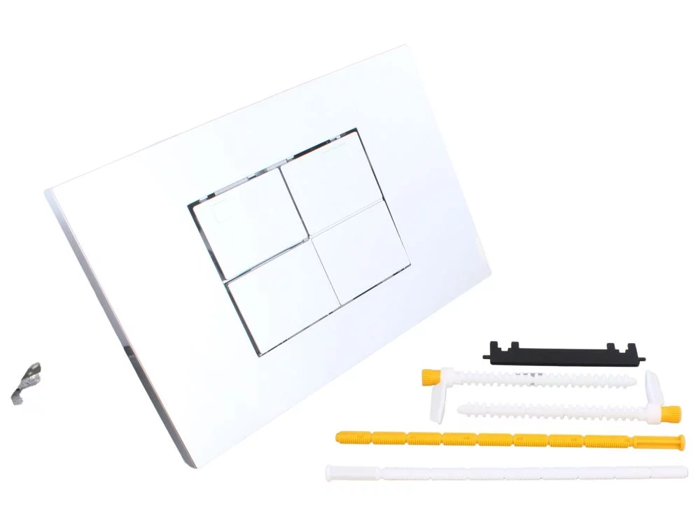 Image of Fluidmaster P4501200240 Glossy Chrome Dual Flush Abs Plate - Tile