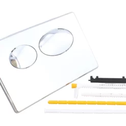 Image of Fluidmaster P6101200240 Glossy Chrome Dual Flush Abs Plate - Tactil
