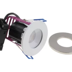 Image of Robus RRA084060-01 Ramada 7W IP65 Fire Rated Downlight White/Chrome - Dimmable