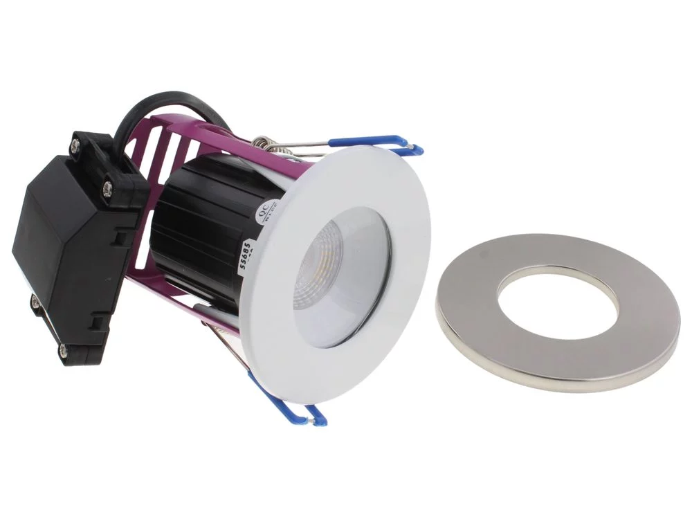 Image of Robus RRA084060-01 Ramada 7W IP65 Fire Rated Downlight White/Chrome - Dimmable