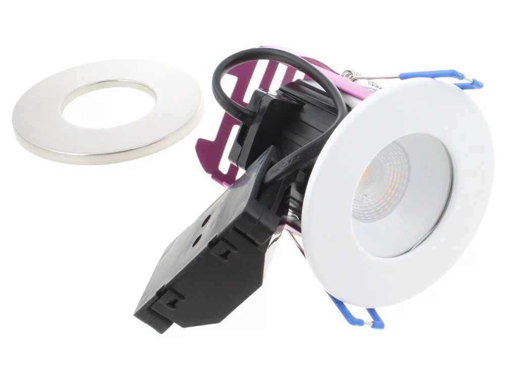 Robus RRA083060-01 Ramada 7W IP65 Fire Rated Donwlight - White/Chrome