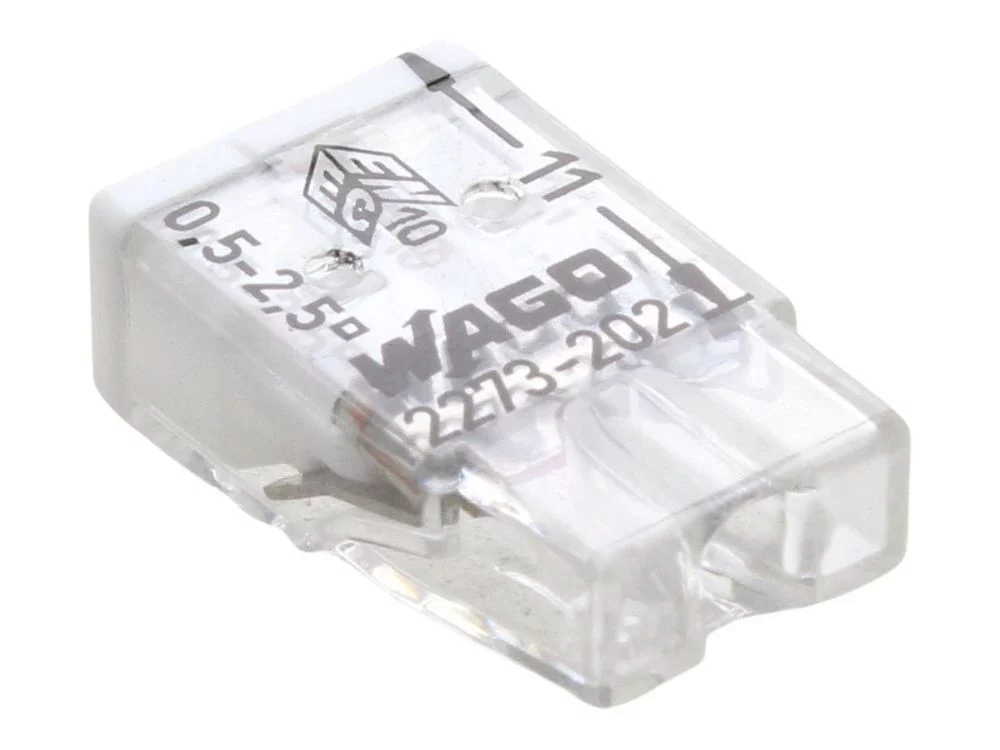 Image of Bx X 100 Wago 2273-202 2 Way Compact Push Wire Connector - White