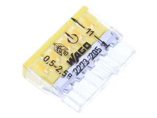 Bx X 100 Wago 2273-205 5 Way Compact Push Wire Connector - Yellow