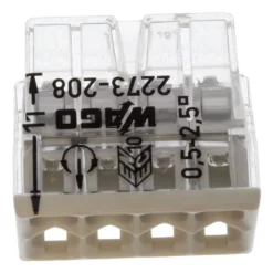 Image of Bx X 50 Wago 2273-208 8 Way Compact Push Wire Connector - Light Grey