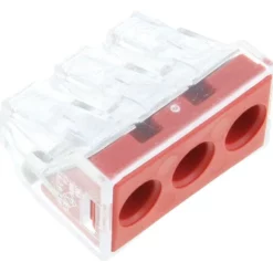 Image of Bx X 50 Wago 773-173 3 Way Push Wire Connector - Red