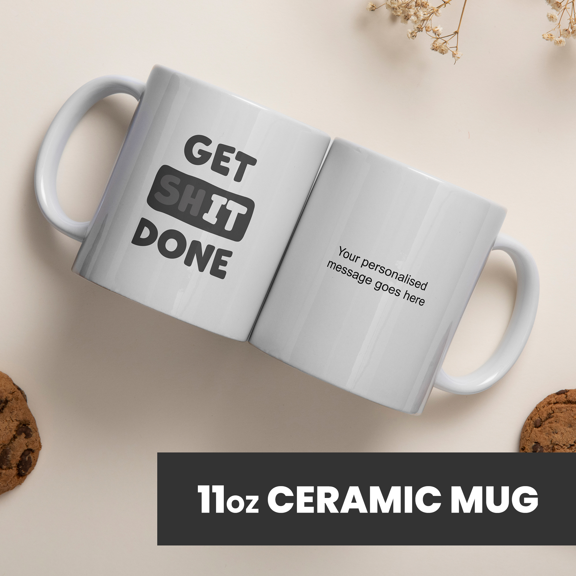 Funny Mugs for Men and Women - Get Sh*t Done