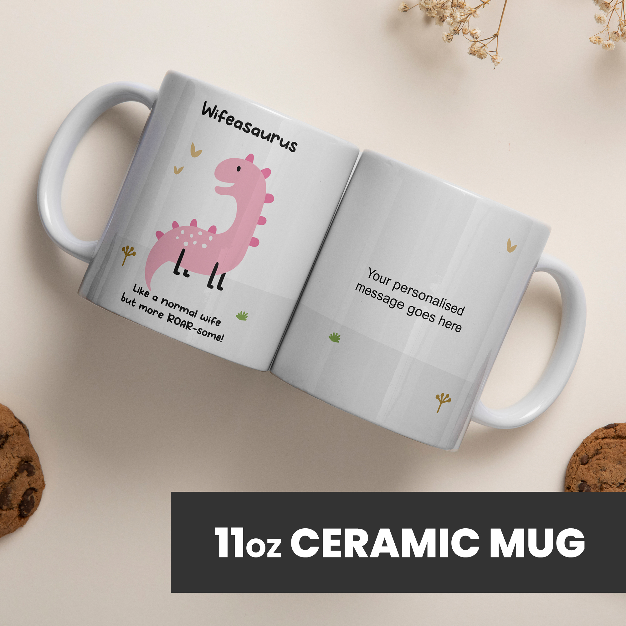 Personalised Wifeasaurus Coffee Mug Gift - Wife Gifts for Birthday or Christmas