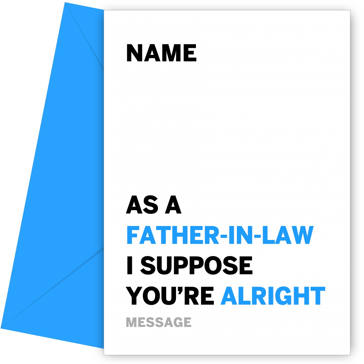 Alright Father In Law Card