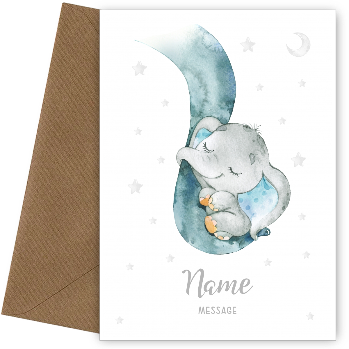 Personalised Baby Elephant Card