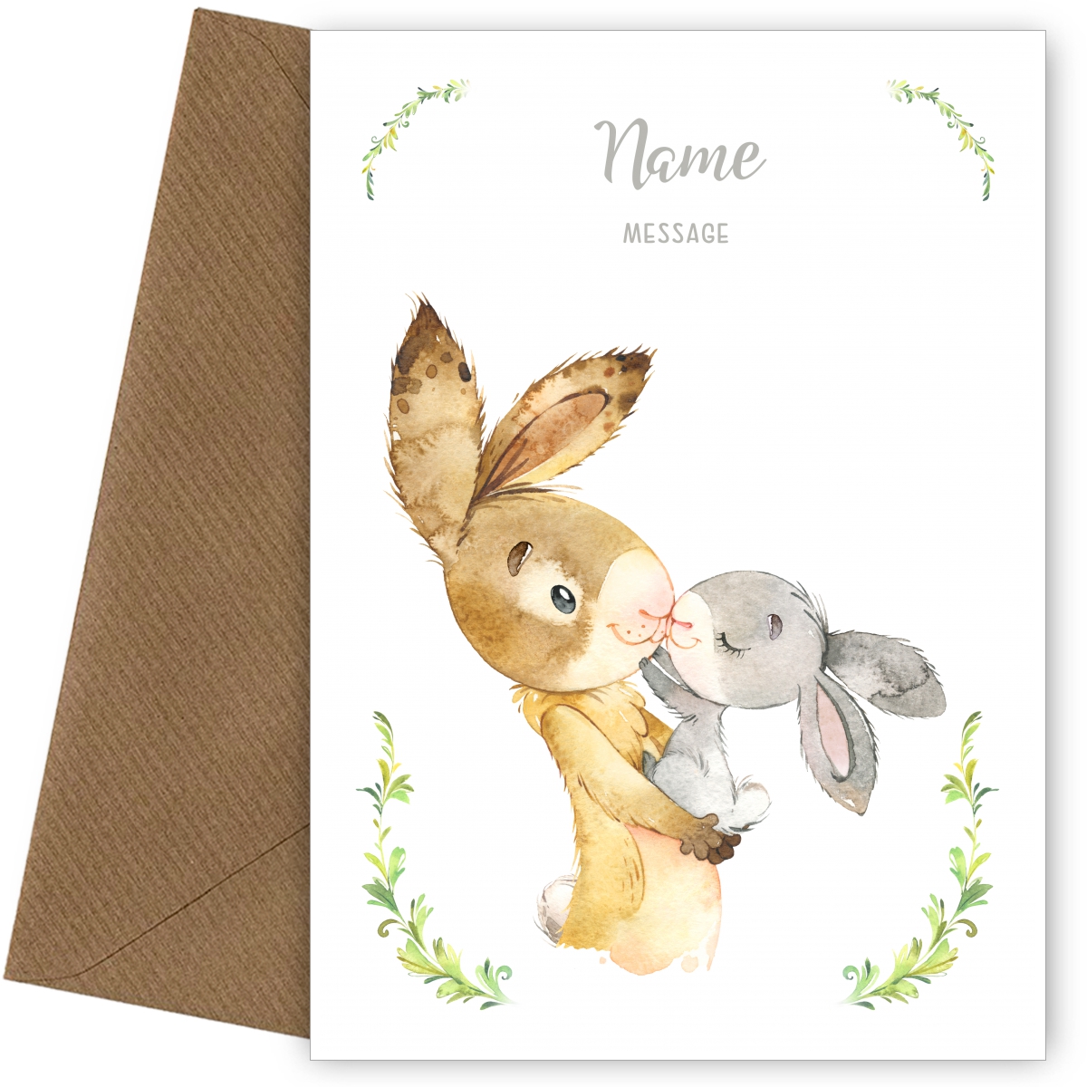 Personalised Baby Rabbit Card