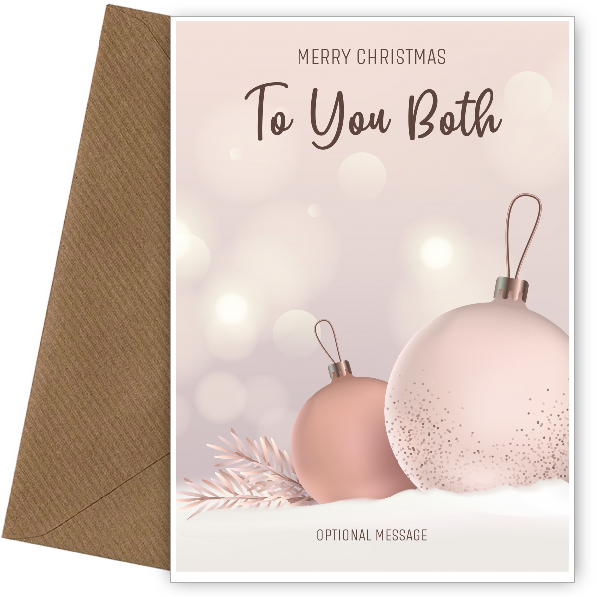 To You Both Christmas Card - Baubles