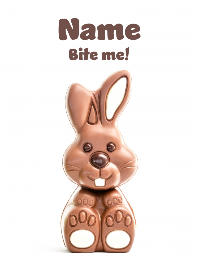 Funny Chocolate Rabbit Easter Card - Bite Me!