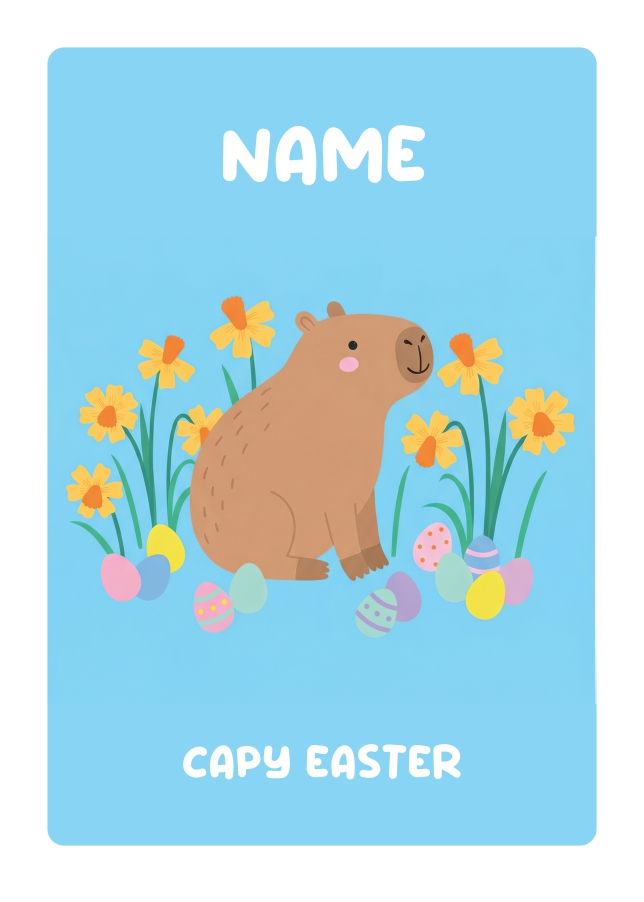Funny Single Easter Card - Capy Easter!