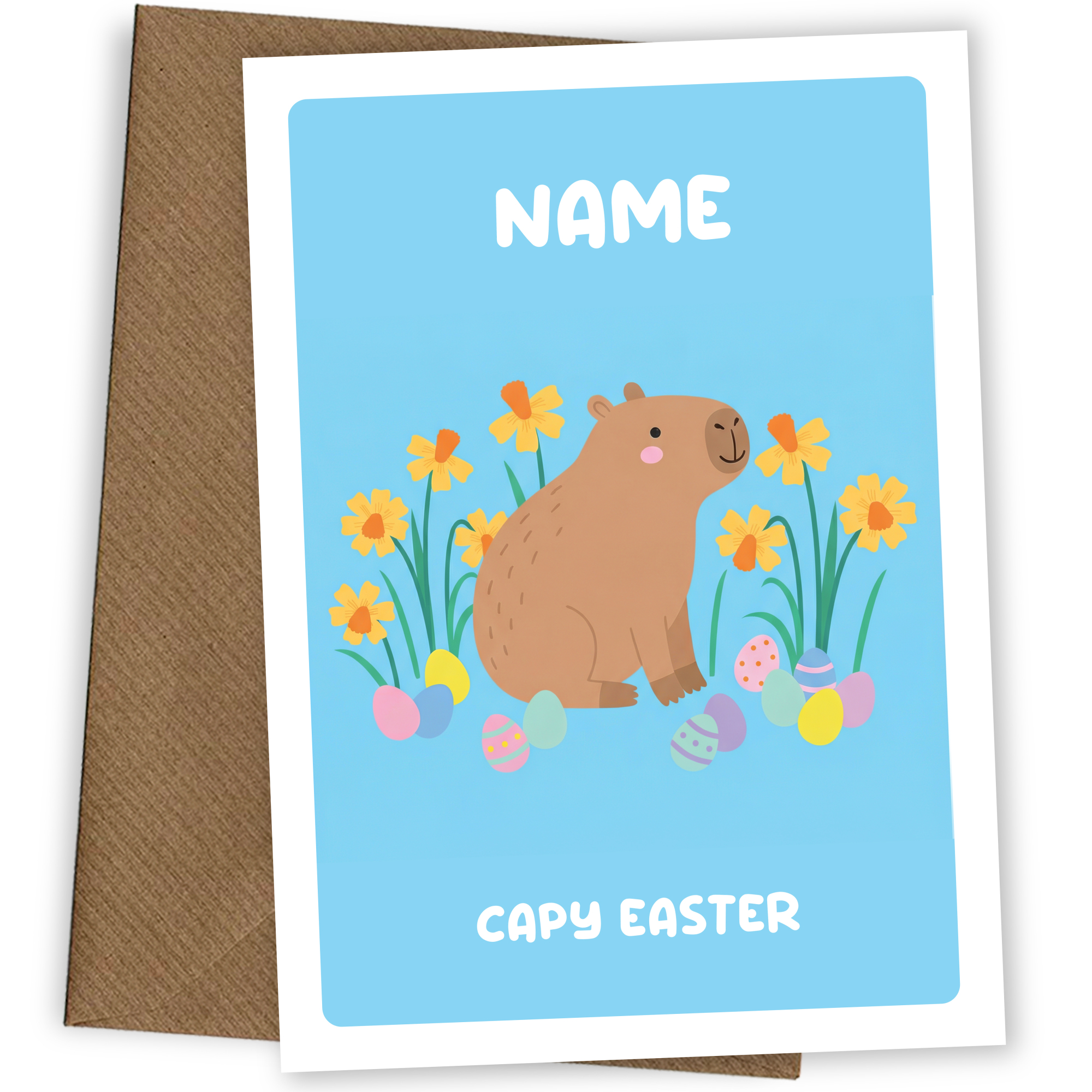 Funny Single Easter Card - Capy Easter!