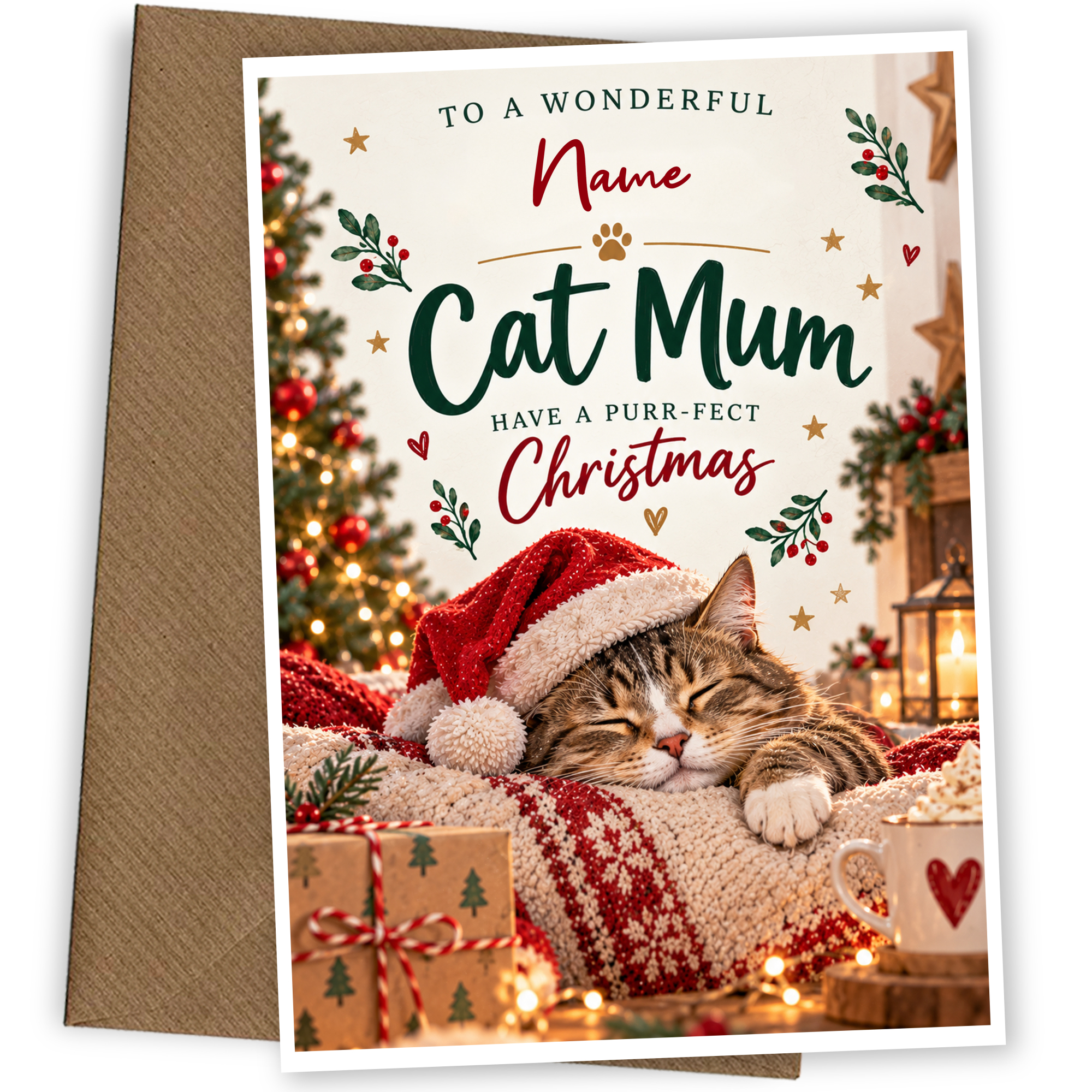 Cat Mum Christmas Card